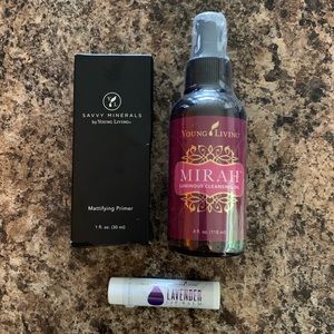YOUNG LIVING -Cleansing oil, Matt. primer,lip balm